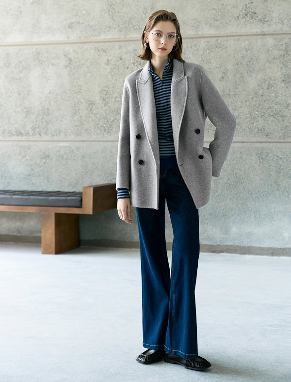 100% Wool Double-Breasted Blazer