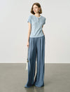 Light Blue Henley Knit Top