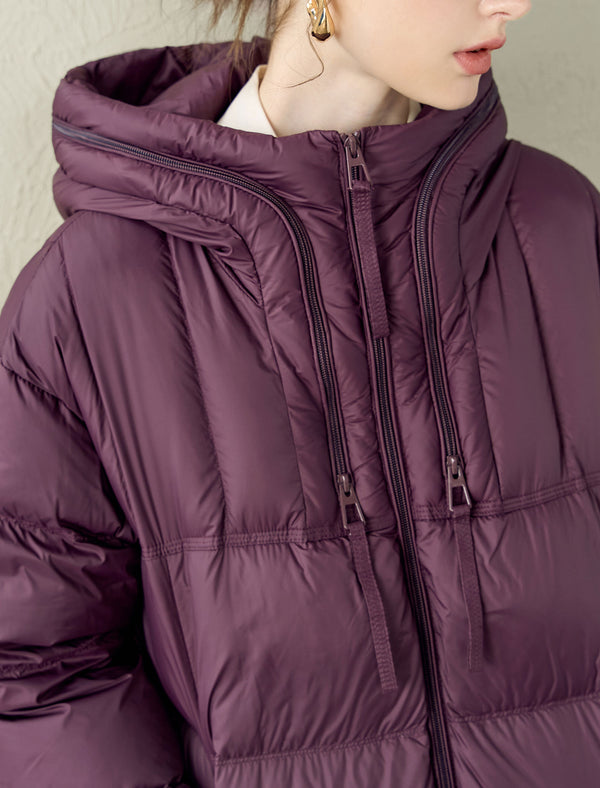 Long Hooded Down Coat