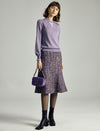 Ruffled Mock Neck Puff Sleeve Sweater