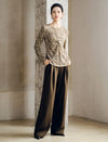 Ruched Front Paisley Print Top