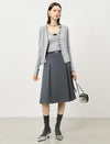 Wool Scallop Trim Cardigan and Cami Set
