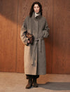 Wool-Alpaca Blend Stand Collar Belted Maxi Coat