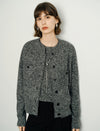 Wool Blend Vintage Round Neck Knit Cardigan
