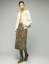 Floral Print Pocket Straight-Fit Midi Skirt