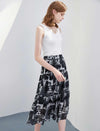 Vintage Print A-Line Skirt