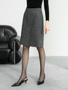 Wool Gray Classic Mid-Length Skirt