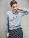 Wool and Mulberry Silk Blend Pearl-Bow Crewneck Sweater