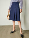 Solid Color Pleated A-Line Skirt