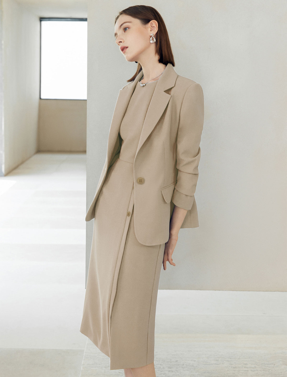 Classic Single Button Tailored Blazer