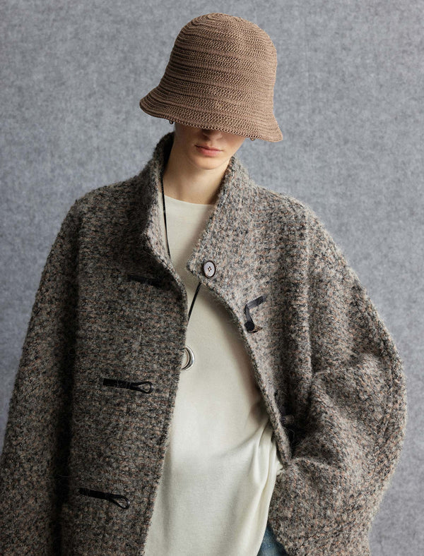 Textured Wool-Alpaca Blend Duffle Coat