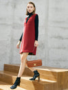 Wool Blend Knit V-Neck Sleeveless Dress