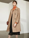 Wool Blend Collared Double-Breasted Pocket Coat
