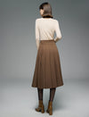 Pleated A-Line Midi Skirt