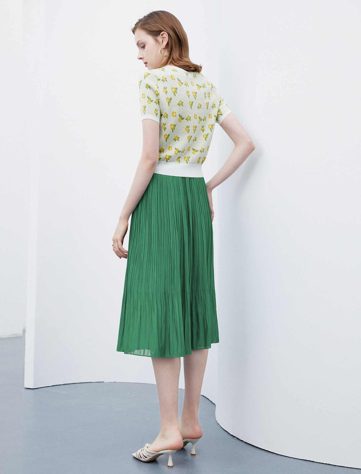 Minimal Pleated A-Line Skirt