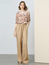 Linen Wide-Leg Drawstring Pants