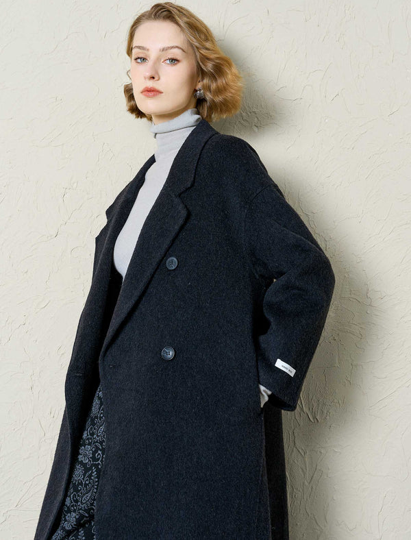 100% Australian Superfine Wool Double-Breasted Coat