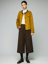 Double-Pleat Cuffed Cropped Wide-Leg Pants