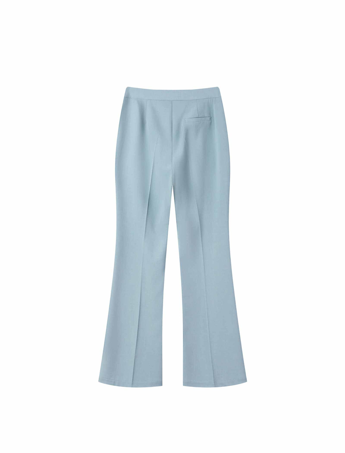 Light Sky Blue High Waist Front Crease Flare Suit Pants