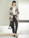Wool Blend Gradient Stripe Open-Front Cardigan