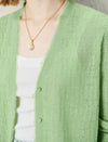 Lightweight Textured Knit V-Neck Cardigan
