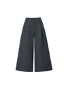 Double-Pleat Cuffed Cropped Wide-Leg Pants