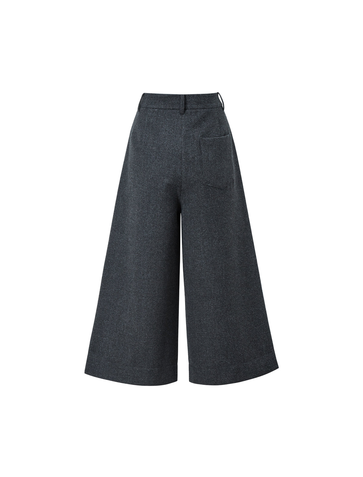 Double-Pleat Cuffed Cropped Wide-Leg Pants