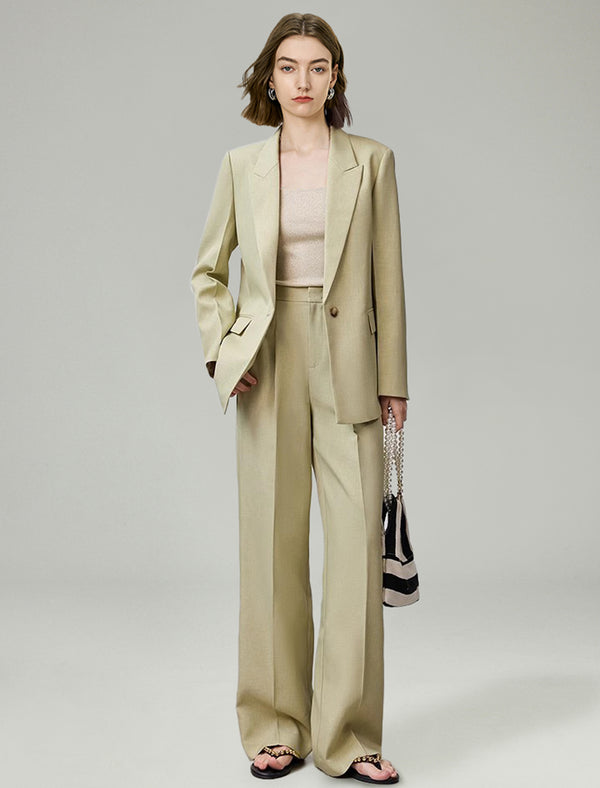 One Button Relaxed Fit Blazer