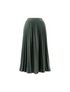 Pleated A-Line Midi Skirt