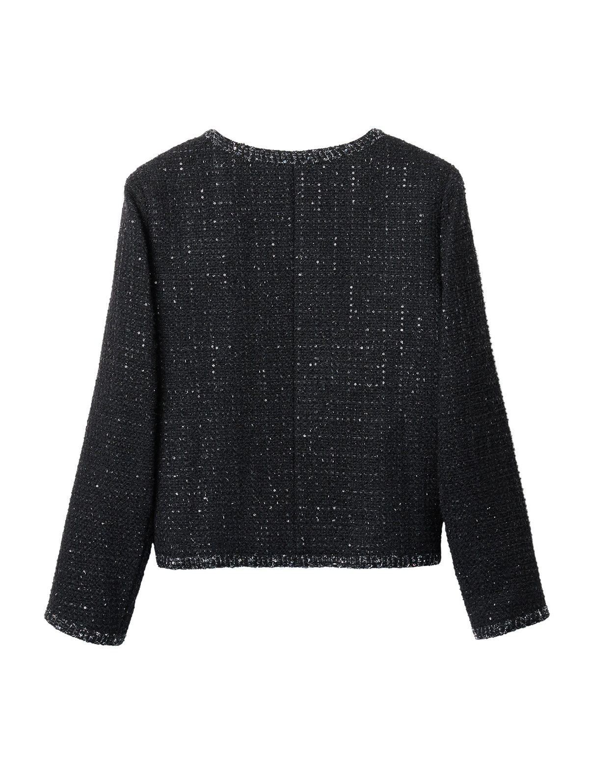 Sparkle Tweed Wool-Blend Cropped Jacket
