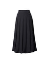 Pleated A-Line Midi Skirt