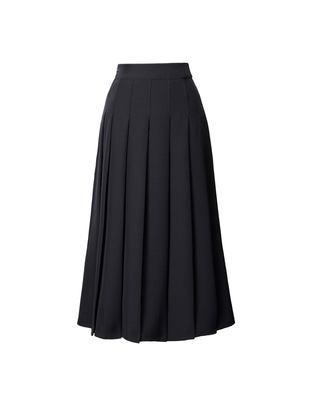 Pleated A-Line Midi Skirt