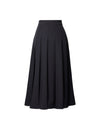 Pleated A-Line Midi Skirt