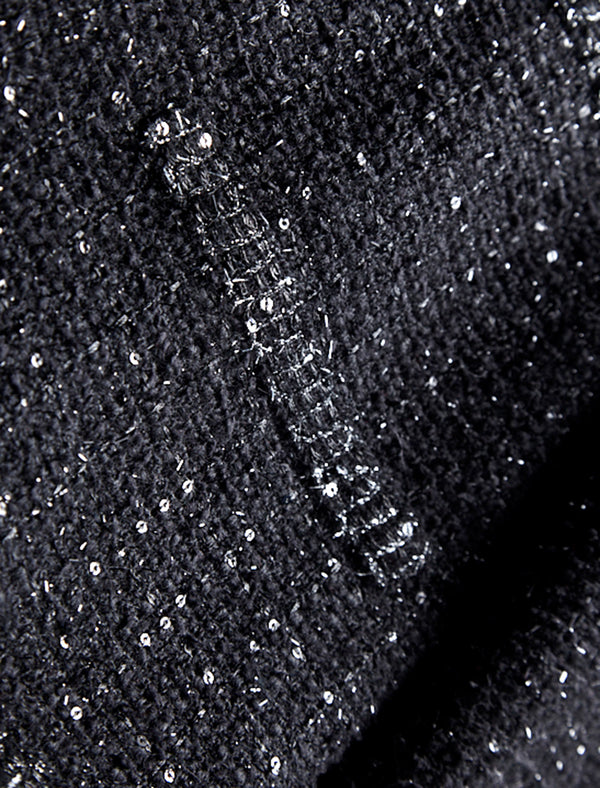 Sparkle Tweed Wool-Blend Cropped Jacket