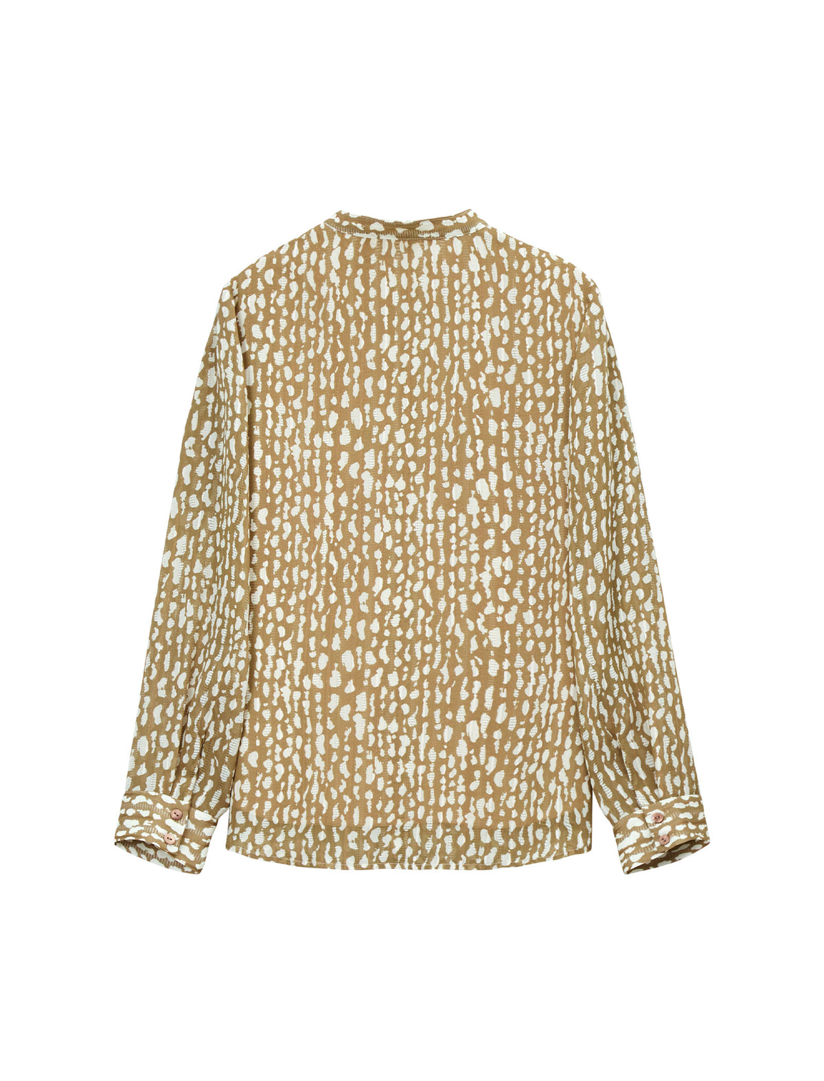 Floral Print Ruffle Neck Long Sleeve Blouse
