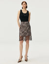 Sheer Lace Midi Skirt