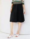 Solid Color Pleated A-Line Skirt