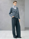 Wool and Mulberry Silk Blend Beaded V-Neck Sweater