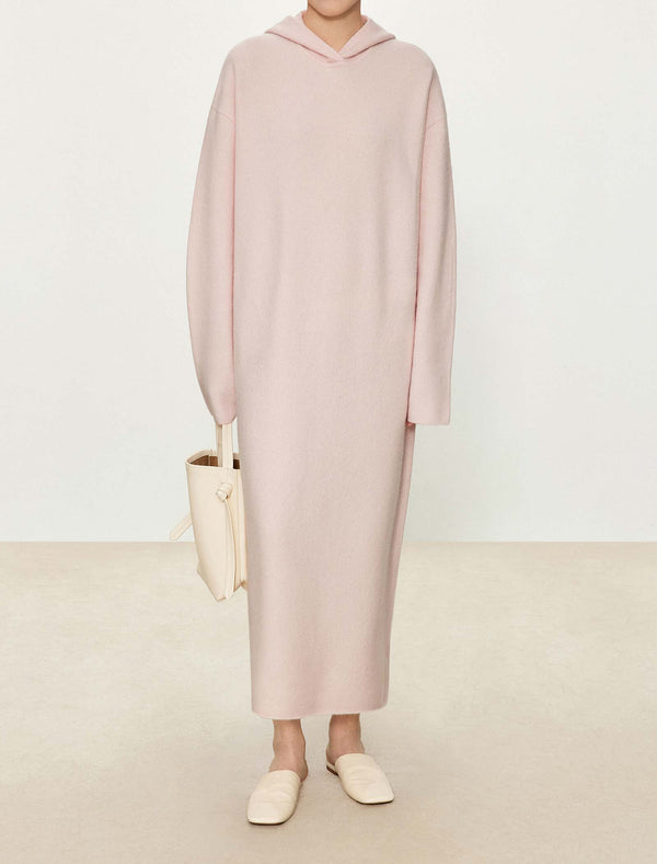Oversized 100%Wool Hooded Midi Dress