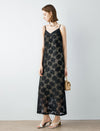Black Floral Lace Maxi Slip Dress