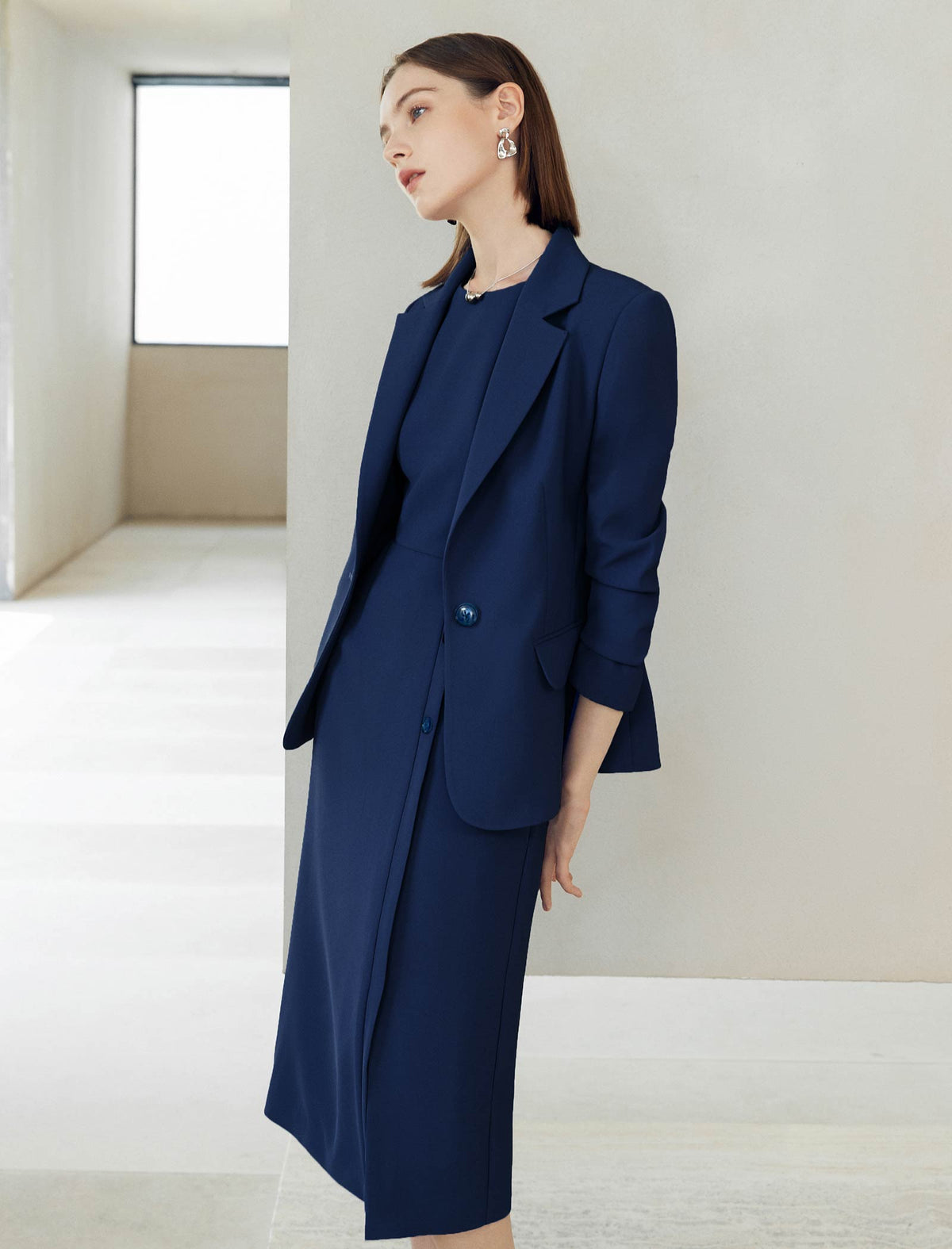 Classic Single Button Tailored Blazer