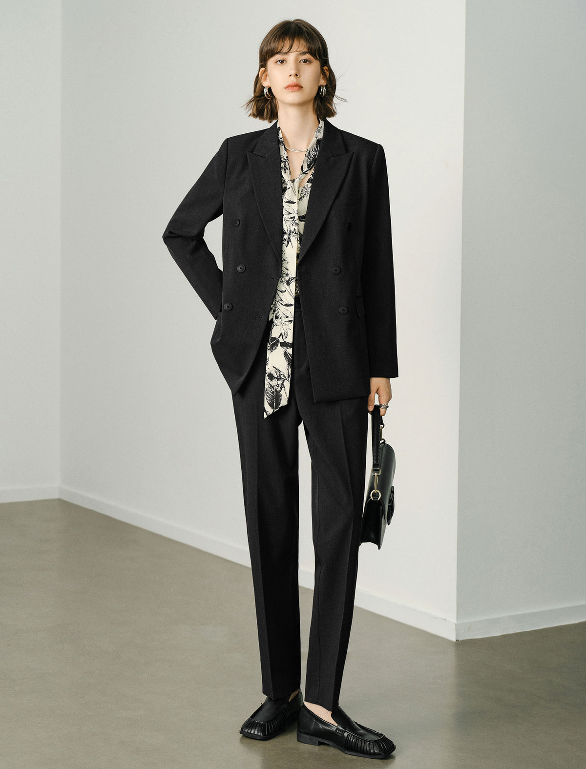 Black Double-Breasted Blazer