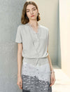 Lace Detail Short Sleeve Knit Cardigan