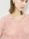 Pink Lace Long Sleeve Top