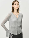 Sheer Knit Flared Sleeve Cardigan