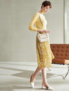 Floral Pleated A-Line Skirt