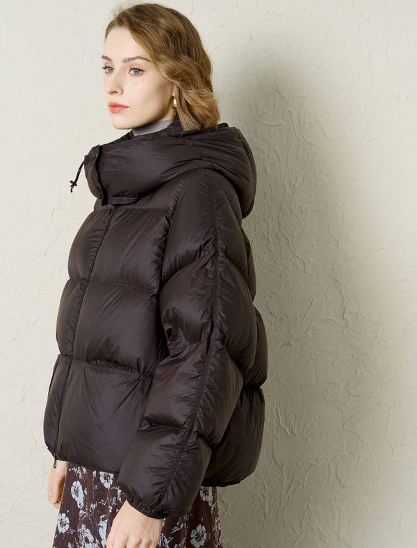 Hooded Cropped Down Jacket
