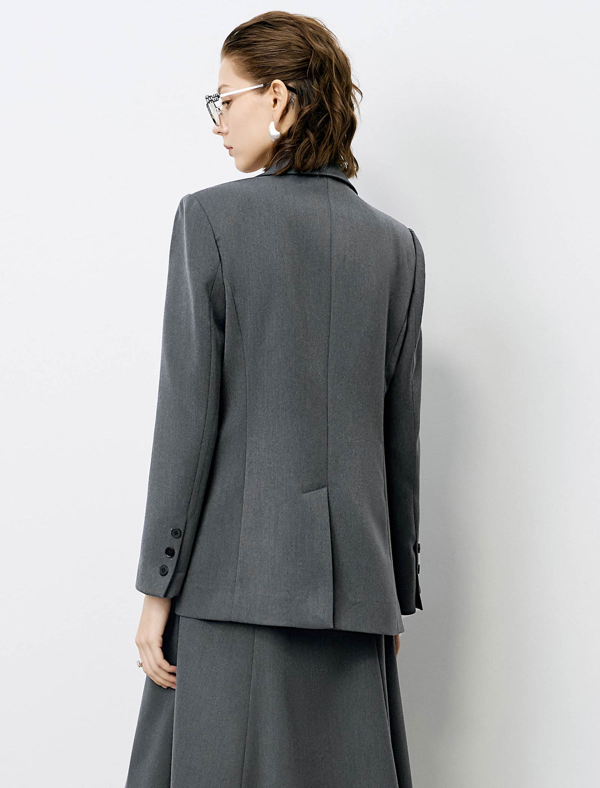 Grey Double Breasted Blazer