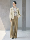 Loose Stand-Collar Button-Front Jacket