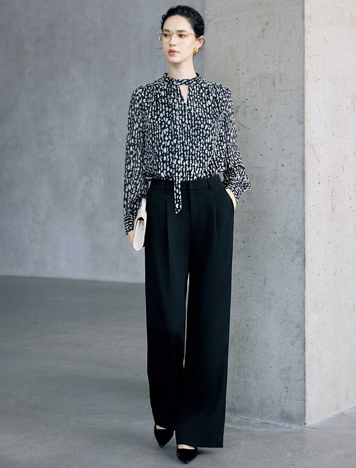 Pure Wool High Waist Wide Leg Pants